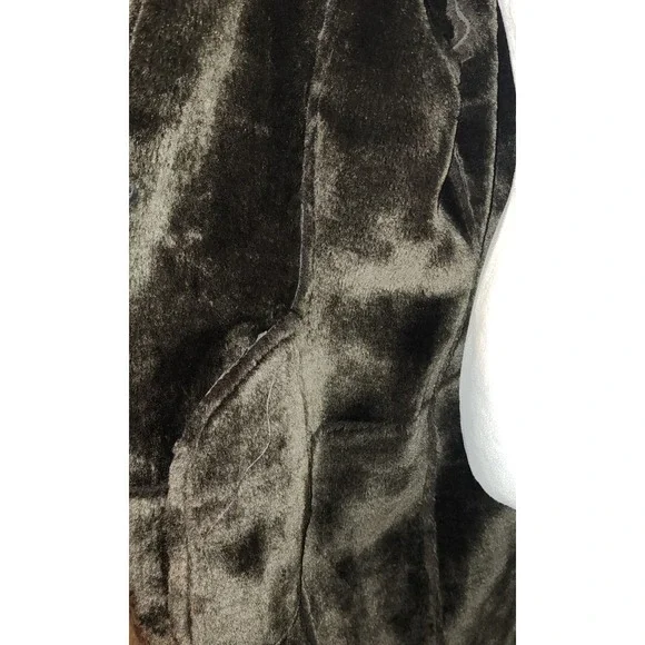 Pele For Outerwear Brown Faux Shearling Leather Long Coat Womens Size Large - Picture 10 of 10